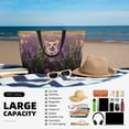 thumbnail image 5 of Wukai Dog in Lavender Flowers Print Zipper Bag,large Beach Tote Bag,Waterproof Sandproof Bag,Grocery and Picnic Tote Travel Bag, 5 of 5