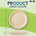 thumbnail image 2 of SNH Packing 9 Inch Bagasse Plates Natural Brown Compostable Heavy Duty Sugarcane 125-Pack, 2 of 8