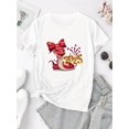 thumbnail image 2 of Women Crewneck Print Short Sleeve T-Shirts Summer Tees Loose Fit Graphic TopsChic Butterfly Bow & Snake Print Women's T-Shirt - Casual Crew Neck, Short Sleeve, Stretchy Polyester Blend, Machine Was, 2 of 6