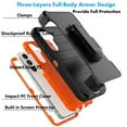 thumbnail image 5 of For Samsung Galaxy S23 FE 5G Case,Takfox Holster Phone Case with Built-in Screen Protector Swivel Belt Clip [3 Layers] Heavy Duty Full Body Protection Shockproof Kickstand Cover-Black/Orange, 5 of 9