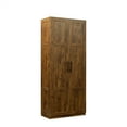 thumbnail image 4 of 2 IN1 High Wardrobe & Kitchen Cabinet with 2 Doors and 3 Storage Shelves, 70.87" Wooden Freestanding Floor Storage Cabinet, Modern Space Saving Entryway Cupboard for Living Room Bathroom, Walnut, 4 of 7