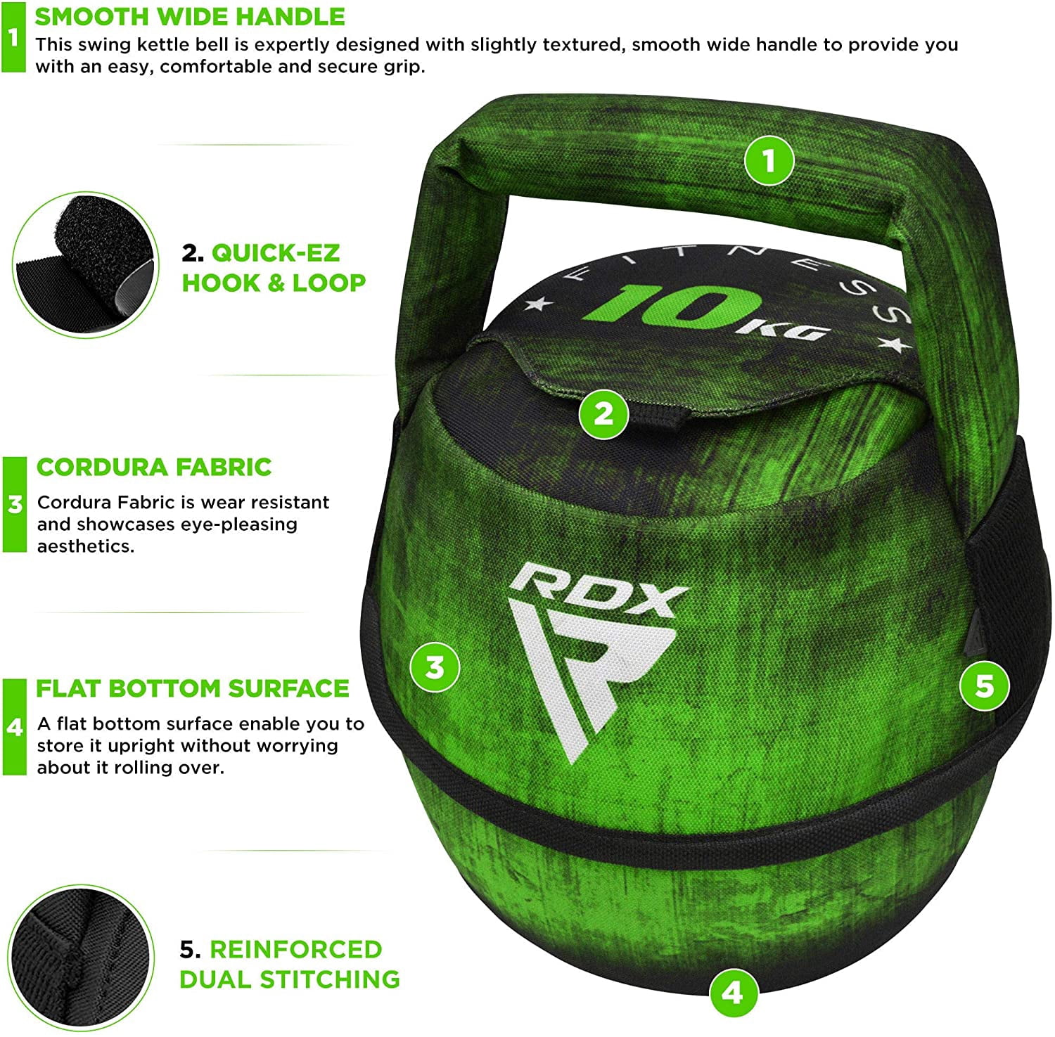 RDX Kettlebell Weights with handles, Available In 4.4lb, 8.8lb, 13.2lb, 17.6lb, 22.0lb