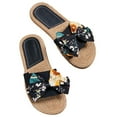 thumbnail image 2 of FAKKDUK Slippers For Women Indoor And Outdoor Women's Espadrille Sandal Womens Straw Woven Slippers Flat Shoes Bottom Comfortable Sandals Ladies Platform Trendy Sandal Slides, 6&Black, 2 of 8