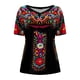 thumbnail image 4 of Blusa de manga corta con cuello en V informal para mujer a la moda, camisetas de verano Fridja  ghk6508, 4 of 5