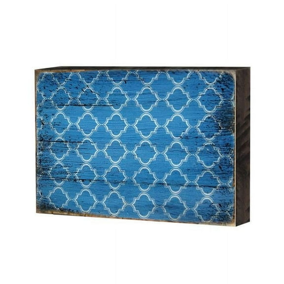 Designocracy 95003-08 Patterned Rustic Wooden Block Design Graphic Art