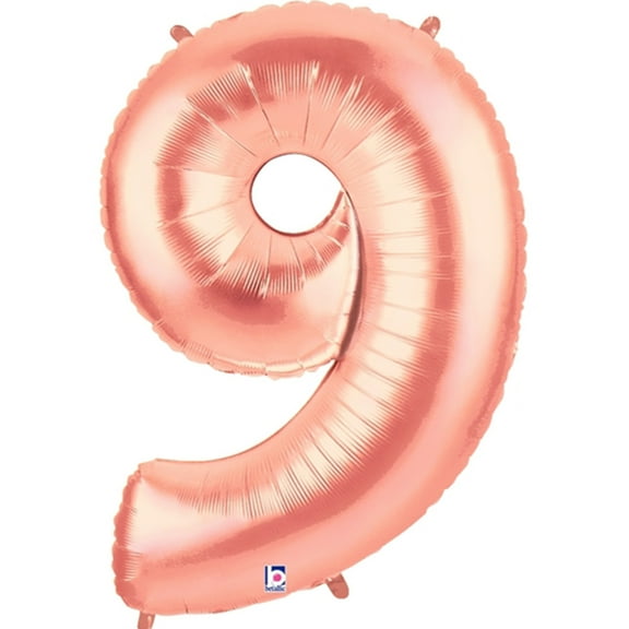 Giant Rose Gold Number 9 Foil Balloon 40"