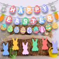 thumbnail image 2 of Banner de feliz Pascua Banner de conejito de Pascua Decoración de Pascua colorida Banner de huevo de Pascua Estilo B, 2 of 8