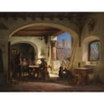 thumbnail image 2 of Wilhelm Gail 24x19 Gold Ornate Framed and Double Matted Museum Art Print Titled - Picadores in a Spanish Tavern at the Foot of the Alhambra (1842), 2 of 4