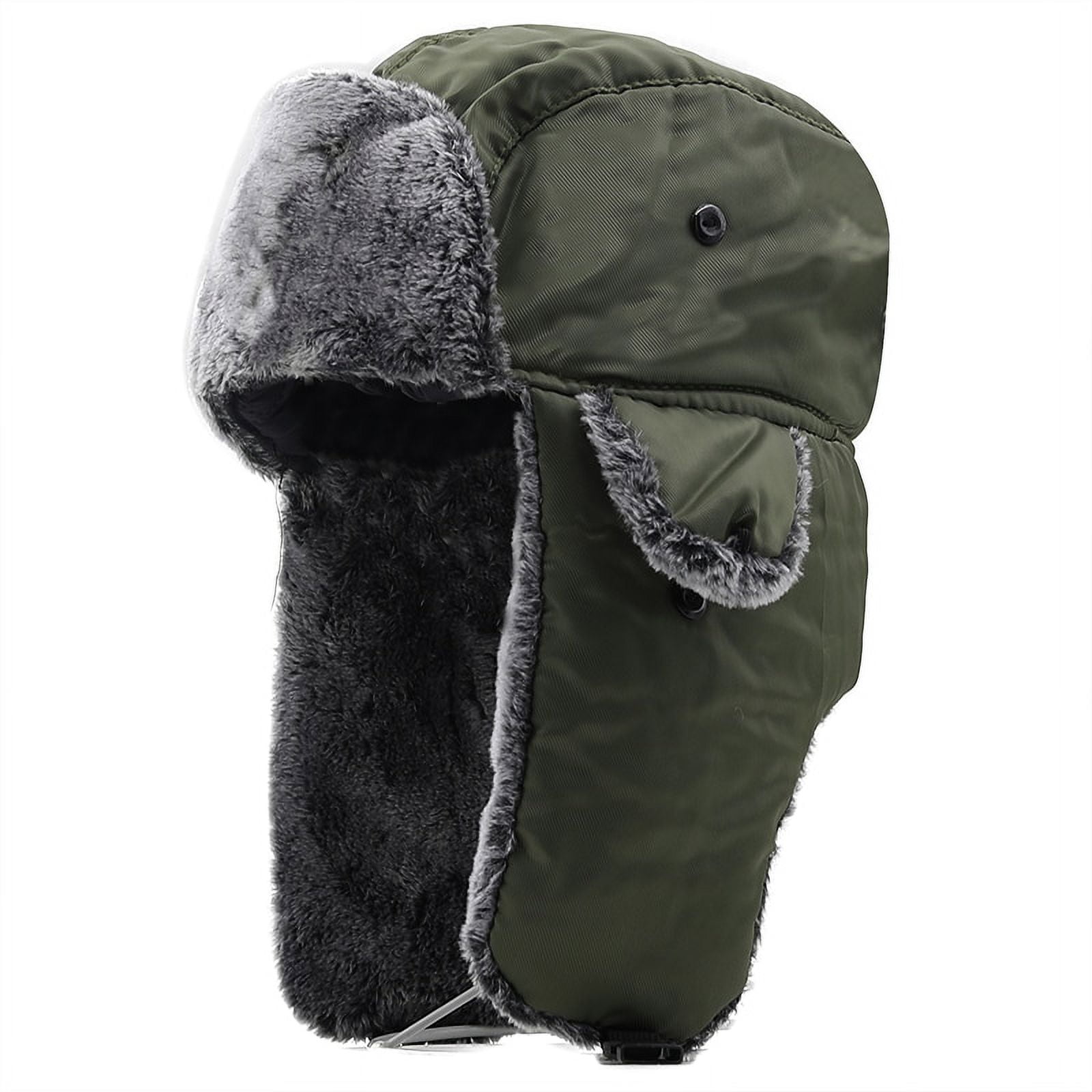 Solid Color Faux Fur Earflap Bonnet Trapper Hat Bomber Hats Ushanka Russian