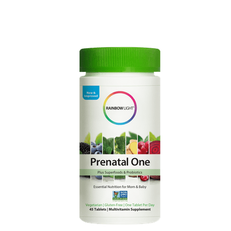 Rainbow Light Prenatal One Multivitamin Non-GMO Project Verified - 45 (Best Prenatal Vitamins For Nausea)