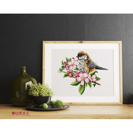 UPC: 4840746023408 | The tit on the branch B1194L Counted Cross-Stitch Kit