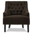thumbnail image 2 of Homelegance Diamond Tufted Upholstered Accent Chair, 18 Inches High, Chocolate, 2 of 6