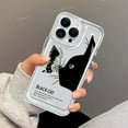 thumbnail image 7 of CaseCaca Cute Butterfly Kissing Black Cat Phone Case for iPhone 14, Soft TPU Protective Cover, 7 of 7