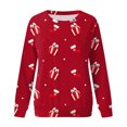 thumbnail image 2 of Gibobby Sudaderas de Navidad para Mujer Navidad manga larga cuello redondo moda casual invierno y otoño pulóver sudadera(Rojo,G), 2 of 4