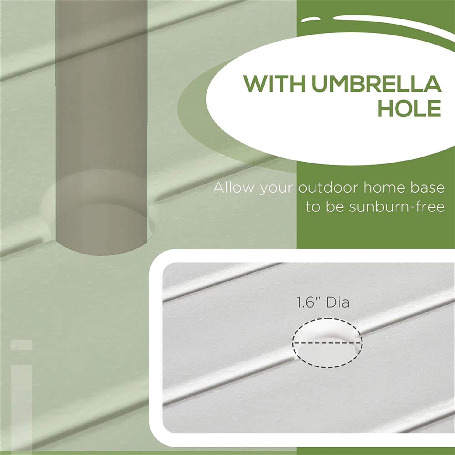 Demi Bonn 35" Outdoor Bistro Tables with Umbrella Hole, Aluminum Frame Round Patio Table, Garden Dining Table for Backyard, Lawn, Balcony, Porch, White