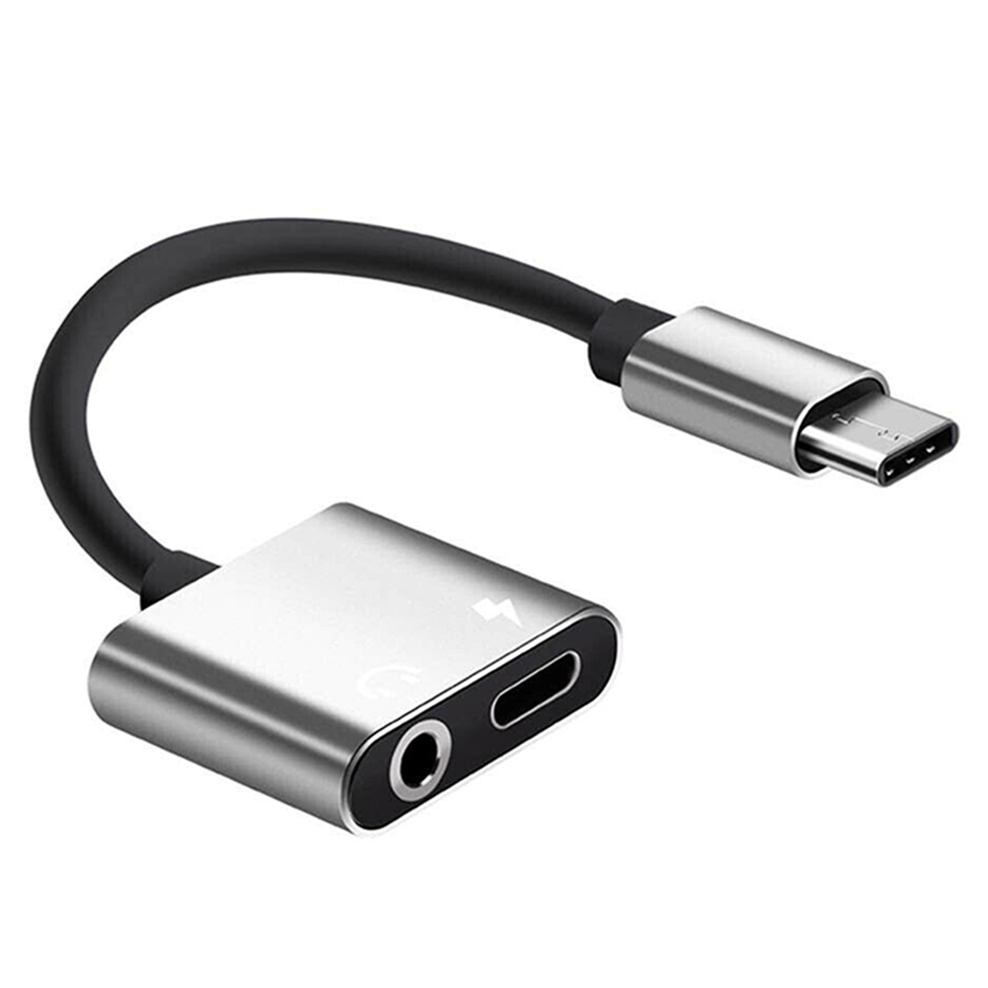 Dual Type-C USB To 3.5mm Audio Aux Jack Adapter Phone Headphone