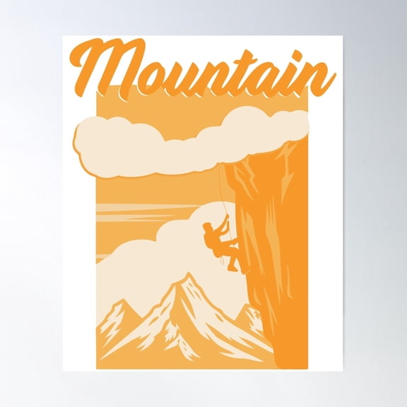 Mountain Climbing Poster Wall Art, Modern Wall Decor For Living Room Bedroom, 8x12 UNFRAMED