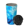 thumbnail image 2 of Fotbe Blue Shell Printed Insulated Travel Coffee Mug Spill Proof Leak Proof Stainless Steel Coffee Tumbler Reusable Coffee Cups with Lids Thermos, 2 of 8