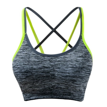 

Spdoo Strappy Sports Bra for Women Sexy Criss-Cross for Yoga Running Athletic Gym Workout Fitness Tank Tops Green L