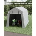 thumbnail image 2 of Portable Storage Shelter Shed 7x12 FT, Outdoor Portable Carport with Roll-Up Zipper Door, Waterproof, UV Resistant Storage Tent for Motorcycles, Bicycles, Firewood, Utility Room, 2 of 7