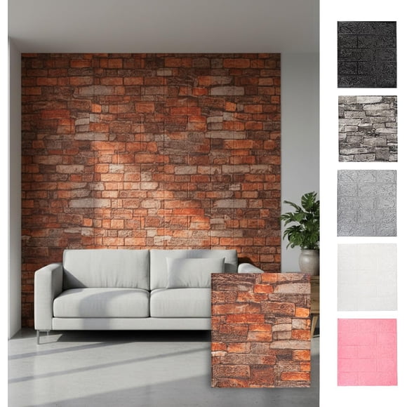 Papel Tapiz Tipo Piedra Con Adhesivo De 35X38CM Revestimiento Decorativo Para Cubierta De Mueble Encimera Cocina Estante Puertas Paredes Decoracion Hogar (Cafe)