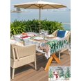 thumbnail image 4 of Outdoor Tablecloth with Umbrella Hole and Zipper, Gray Christmas Rectangle Table Cloth 60x84 Inch Waterproof Tablecloth, Xmas Trees Snowman Elk Snowflakes Picnic Table Cover for Patio Camping, 4 of 7