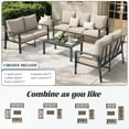 thumbnail image 2 of MRUAKA Aluminum Patio Furniture Set, 7 Pcs Modern Outdoor Sofa Sets, Outdoor Sectional Patio Conversation Set with Coffee Table for Backyard, Poolside, Beige, 2 of 11