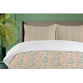 thumbnail image 3 of Ambesonne Floral Duvet Cover Sets, Blossoming Rose Flowers Art, 2-King, Grey Yellow Sea Green, 3 of 6