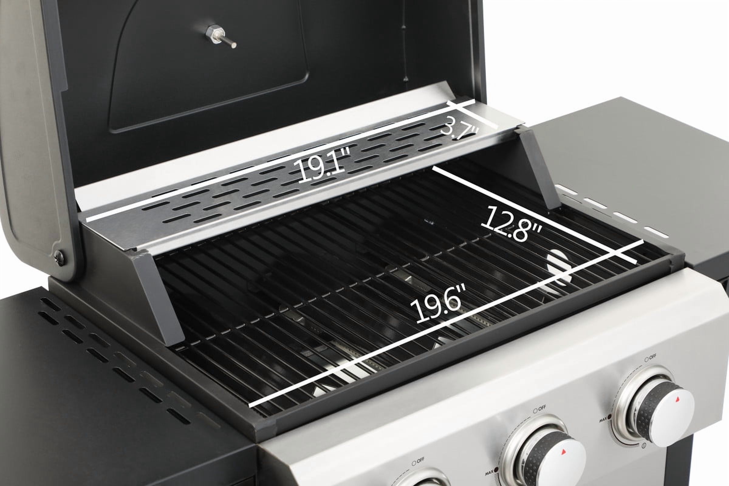 Gundir 3-Burner Propane Gas Grill, 25650 BTU Outdoor BBQ Grill with Foldable Side Table, Wheels, Stainless Steel Thermometer & Warming Rack for Backyard, Patio, Camping