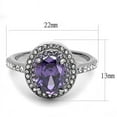 thumbnail image 2 of Luxe Jewelry Designs Women's Stainless Steel Engagement Ring with Amethyst Cubic Zirconia - Size 9, 2 of 4