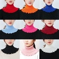 thumbnail image 3 of High Neck Ruffle Edge Pullover Collar Autumn Winter Windproof Knitted Neck Guard Scarf for Outdoor, 3 of 8