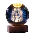 thumbnail image 2 of Fiudx Ofertas Flash Del Día Solo En Línea Luces Nocturnas De Cristal De Pascua, Estatua Tallada De La Sagrada Familia, Marco De Madera, Luces Que Cambian De Color, Colecciones Religiosas De Vidrio, I, 2 of 6