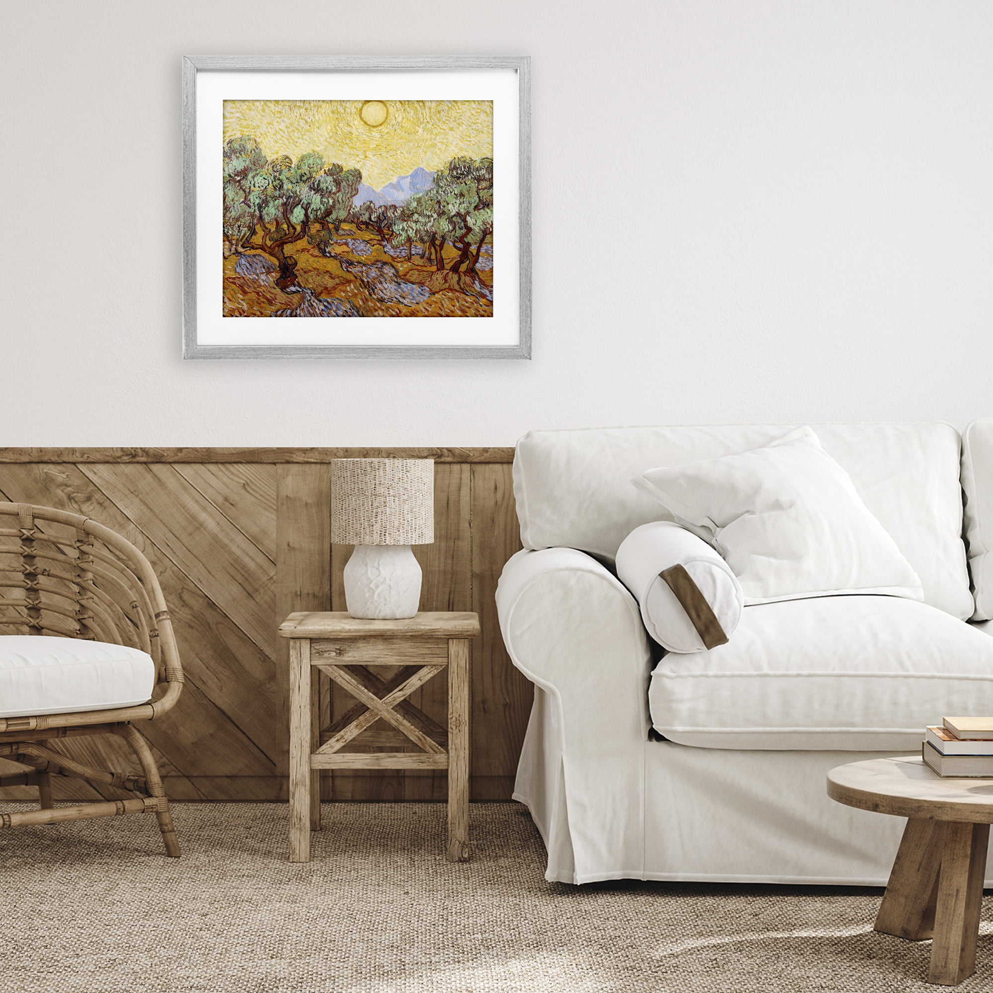 Stupell Industries Olive Trees Van Gogh Gray Framed Print Under Glass, design by Vincent Van Gogh