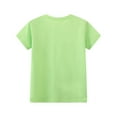 thumbnail image 4 of HILEELANG Little Girl Short Sleeve Tee Shirt Cotton Casual Crewneck Flower Graphic Tops T-Shirts Pink Yellow Green 3 Packs Sets 8T, 4 of 5