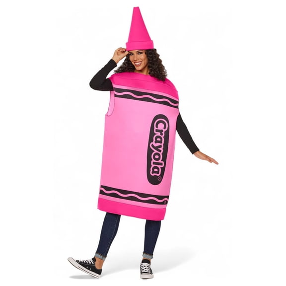 Craylola Crayon Pink Adult Costume | One Size Fits Most