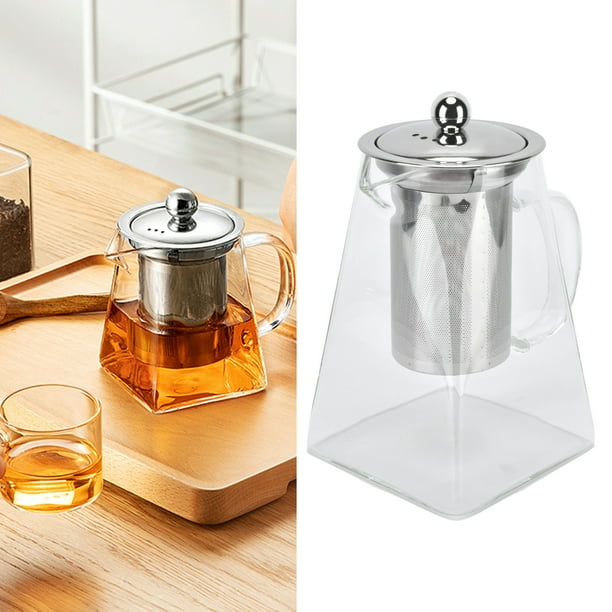 Qiilu Teapot Filter Tea Kettle Lightweight High Borosilicate Glass Beautiful With Mesh Filter Lid For Home For Office For Living Room Dining Room For