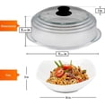 thumbnail image 2 of Microwave cover glass - Microwave splatter cover 100% Food Grade, Glass Microwave covers for food splatter BPA Free and Dishwasher Safe, Vented Plate cover Lid Silicone Knob, 9.5" - Bezrat (Black), 2 of 6