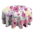 thumbnail image 4 of Pioneer Flower Floral Print Pattern Round Tablecloth 60"x60",Wrinkle Wipeable Table Cloth for Kitchen Dining Room Picnic Patio Party, 4 of 6