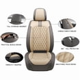 thumbnail image 3 of Front Seat Covers Fit for Hyundai Sonata 1999-2026, Premium Faux Leather Waterproof Breathable Anti‑Slip Seat Protectors, Gray&Beige, 3 of 7