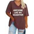 thumbnail image 1 of Camisetas de Verano de las Mujeres de Manga Corta con Cuello en V de Gran Tamaño Camiseta Deportiva Sólida, Base Cómoda Casual, 1 of 4
