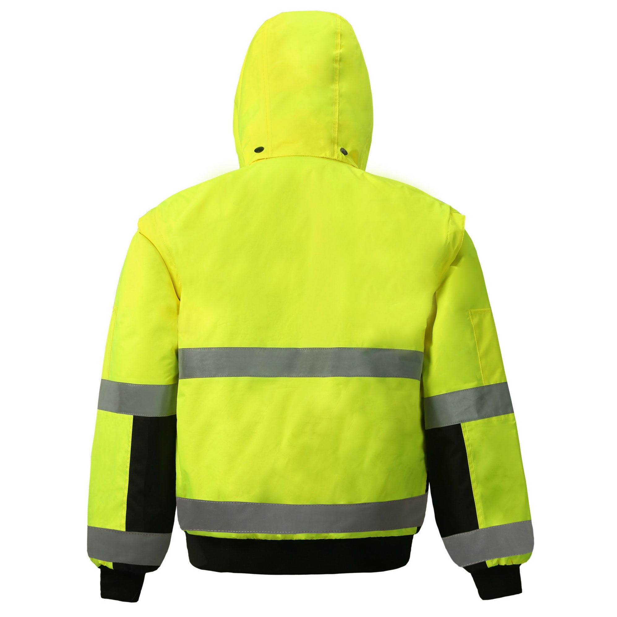 Safety Depot Cold Climate Safety Jacket ANSI Approved Class 3 Medium Reversible Water Resistant with Pockets