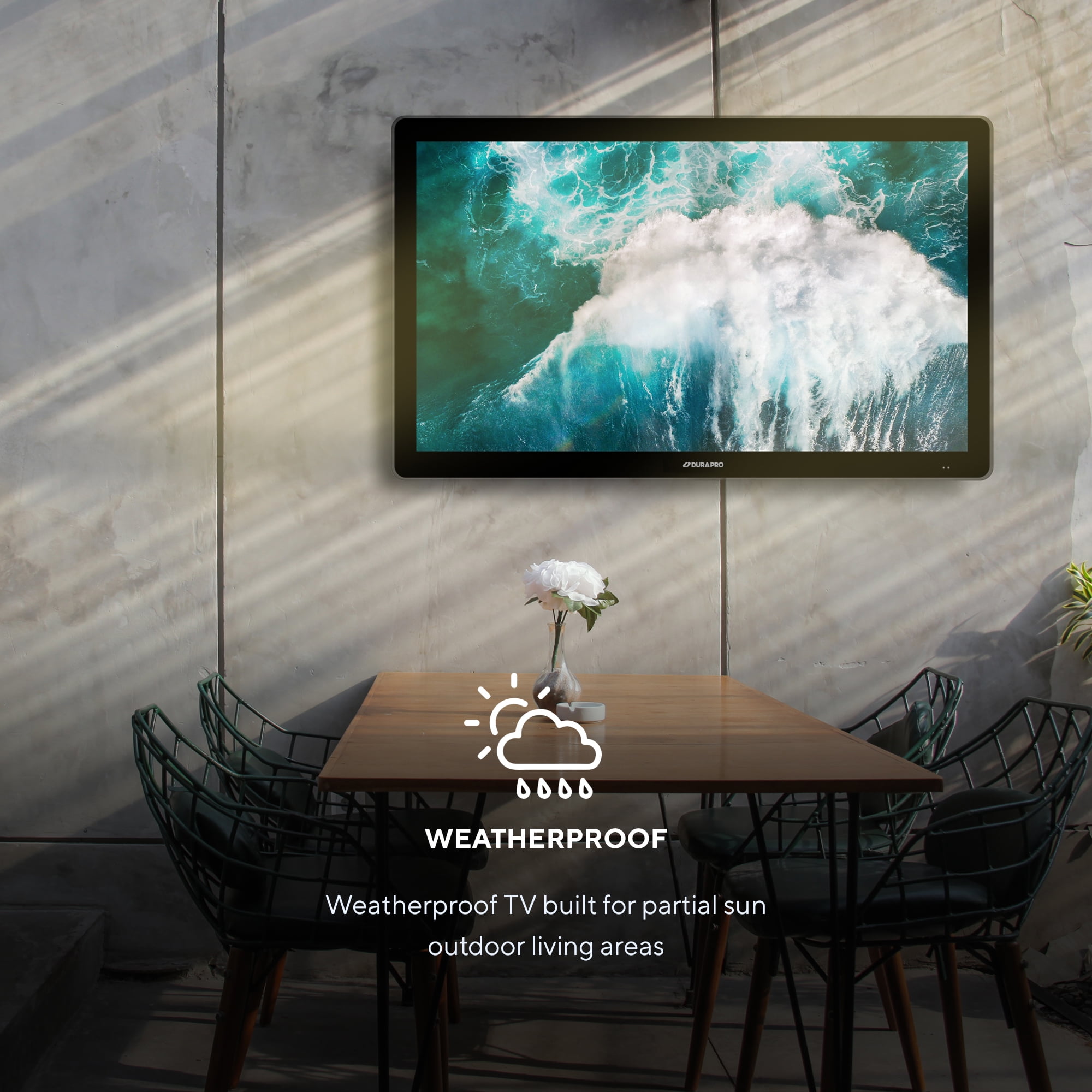 Suncast 43" Outdoor Partial Shade 4K UHD LED TV with Waterproof Remote + Compatible Wall Mount (SNCT4300)