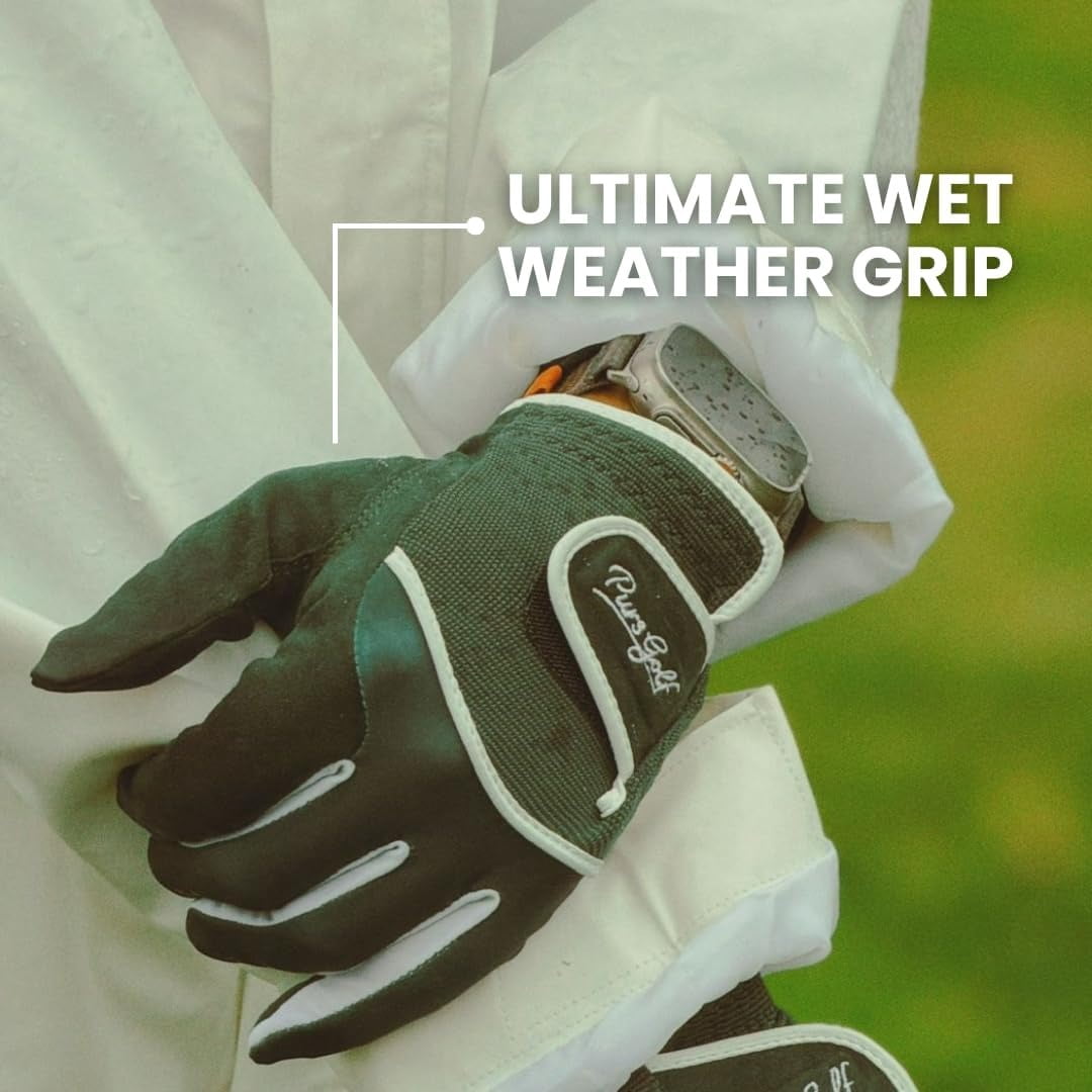 PUR3 Rain Golf Gloves Men & Women | Ball Marker Included | Waterproof Golf Rain Gloves | All Weather and Sweat Control | Pair Both Hands
