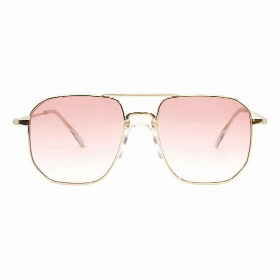 Unisex Square Sunglasses Retro Driver Style UV400 Gradient Shades Gold Clear