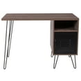 thumbnail image 6 of Flash Furniture Woodridge Collection Rustic Wood Grain Finish Computer Desk with Metal Cabinet Door and Black Metal Legs, 6 of 6