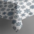 thumbnail image 3 of Blue Christmas Snowflake Pattern Rectangle Tablecloth 60"x84",Waterproof Polyester Rectangle Table Cloth, Wipeable Spillproof Polyester Tablecloth for Dining, Camping, Indoor and Outdoor, 3 of 5