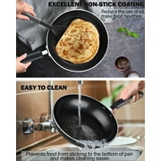 Cook N Home Professional Pots and Pans Kitchen Cookware Set - Includes Saucepans with Lid, Stockpot with Lid, Frying Pans, Heavy Nonstick, 8-Piece, Black