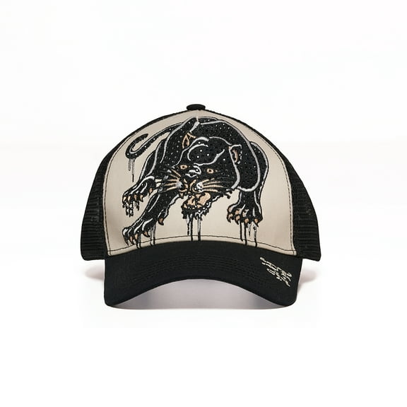 RHINESTONE PANTHER TRUCKER HAT
