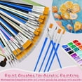 thumbnail image 5 of DF 48 Pcs Acrylic Paint Brush Set, 6 Color Round-Pointed Tip and Flat Small Brush Bulk, Nylon Paint Brushes for DIY Classroom Acrylic Watercolor Canvas Face Painting Touch Up, 5 of 8