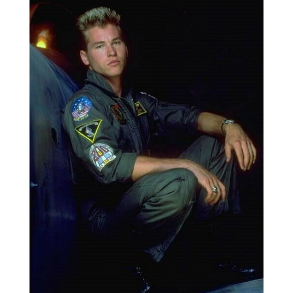 Val Kilmer classic role as Ice Man Kazansky on plane wing Top Gun 24x30 poster